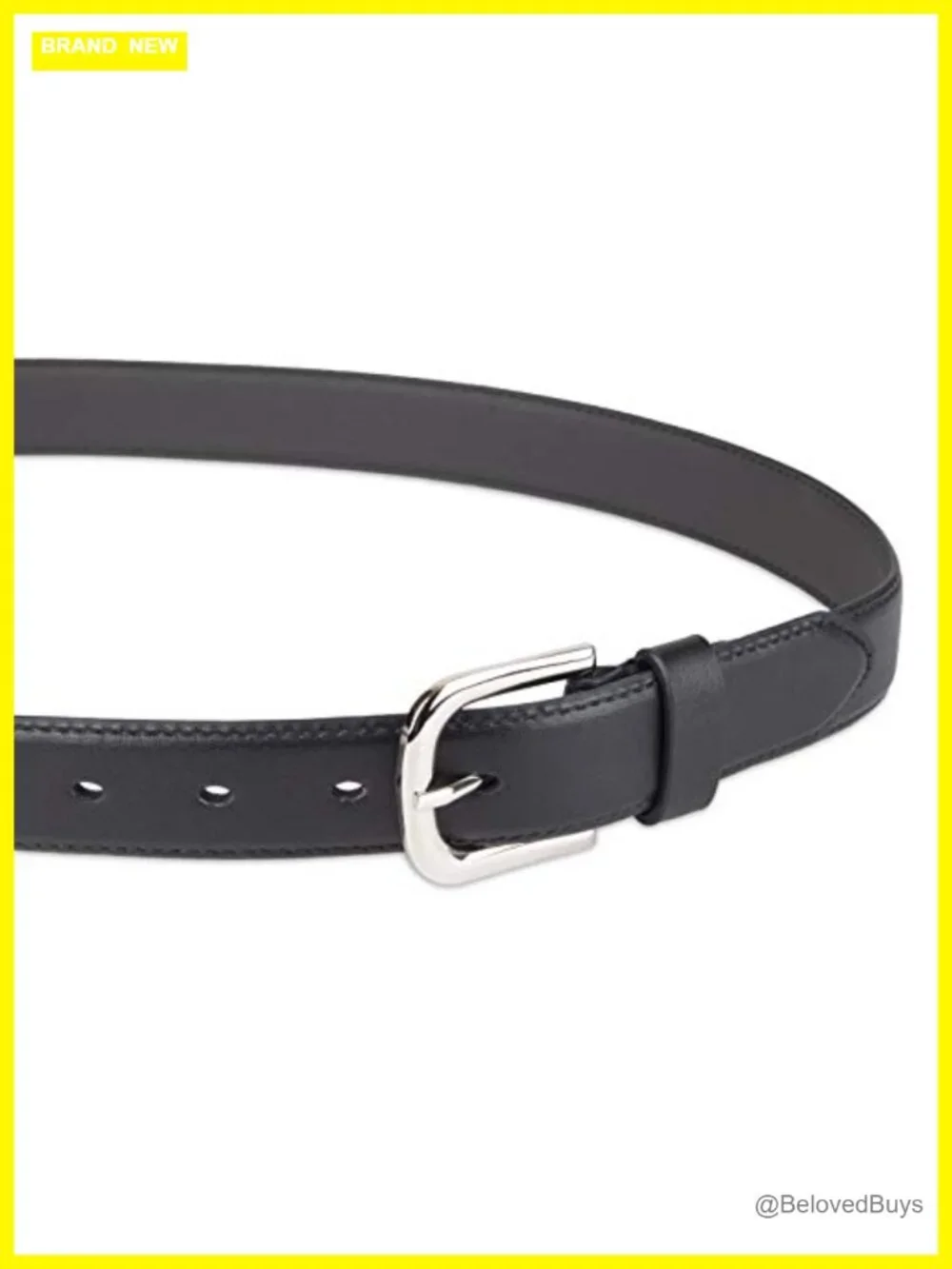 Women's Work Belt 1 Inch Bonded Leather Faux Nubuck Lining